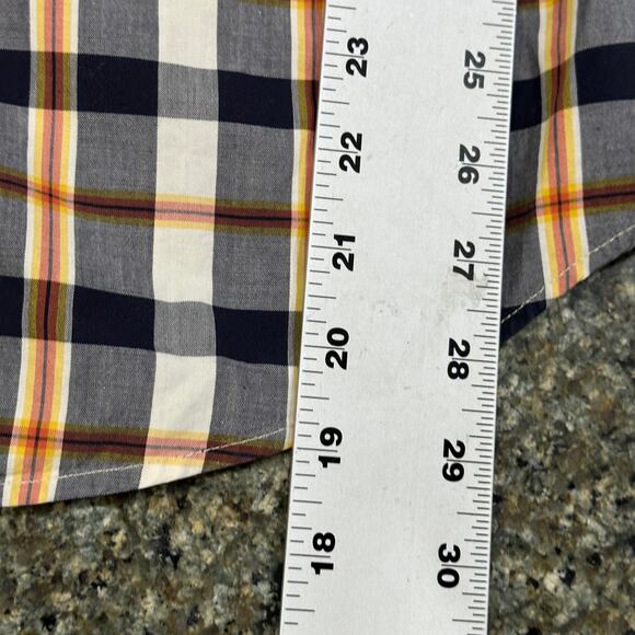 Chaps x Ralph Lauren Button Up Shirt Men Size M Blue Yellow Red Plaid Cotton - Picture 6 of 7